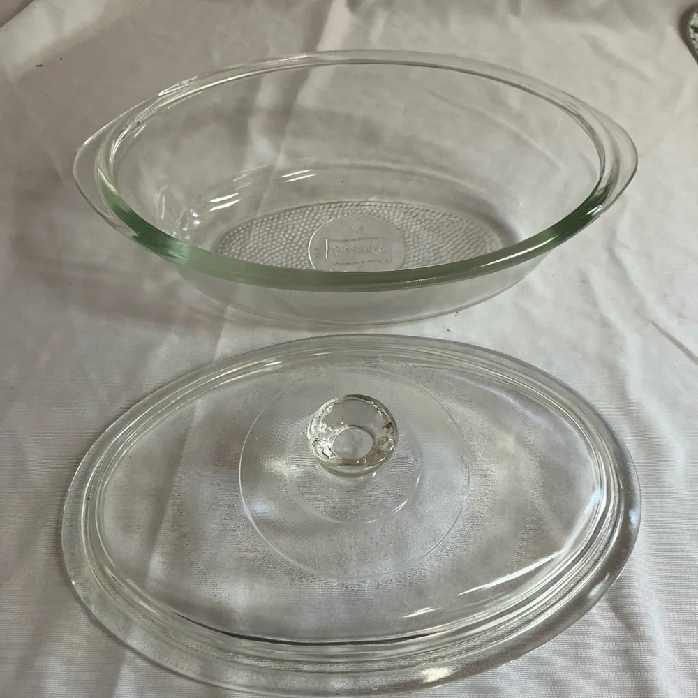 Glasbake Clear Glass Casserole Dish with Lid